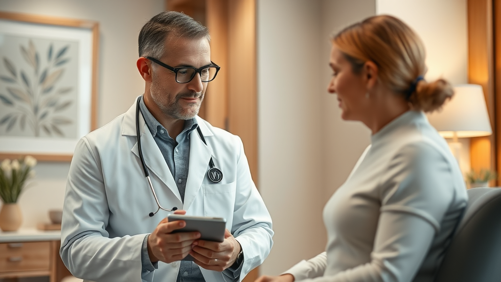 Doctor consulting patient on non surgical treatment options