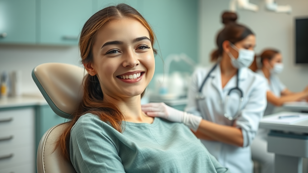 Relieved patient supported by dentist, highlighting dental payment plans benefits.