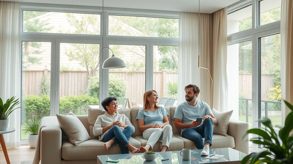 Air conditioning experts help family relax in a cool comfortable home