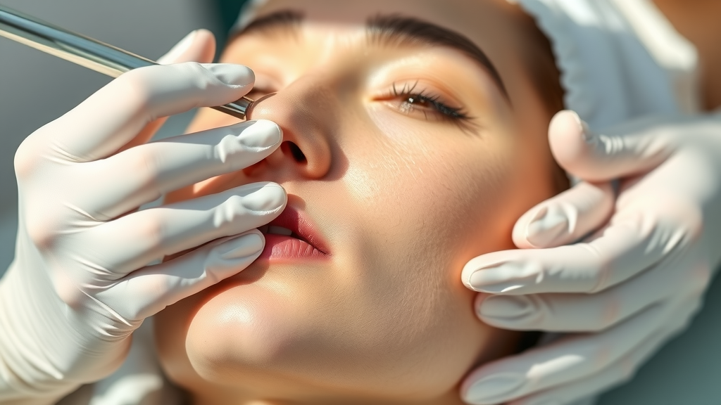 Expert hands performing non surgical rejuvenation treatment
