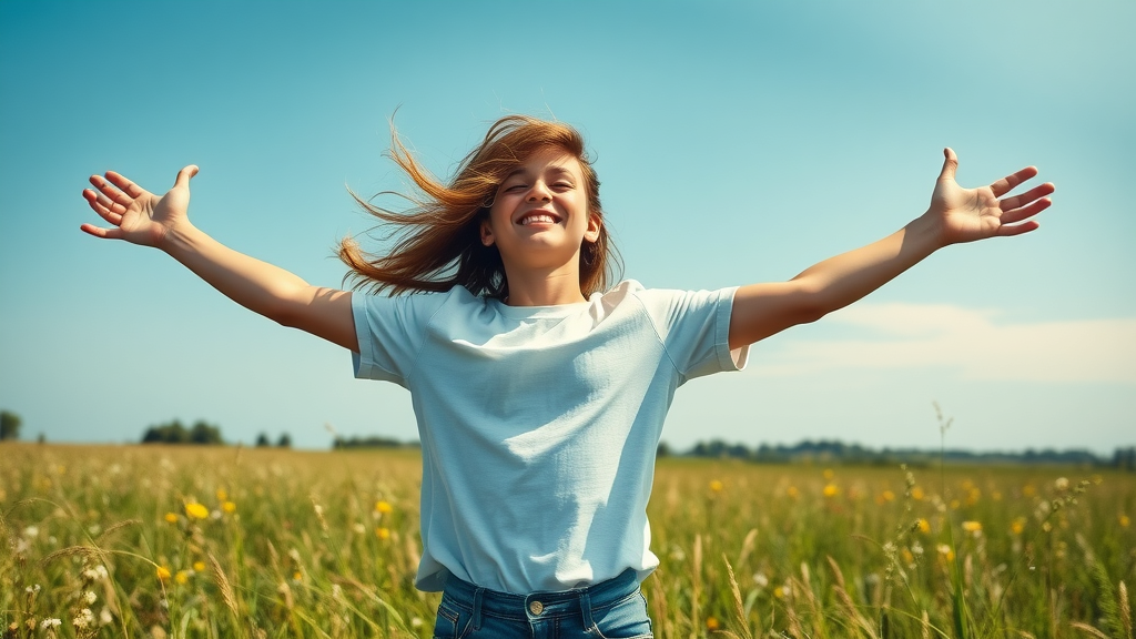 Energetic adult enjoying wellness through alternative medicine outdoors