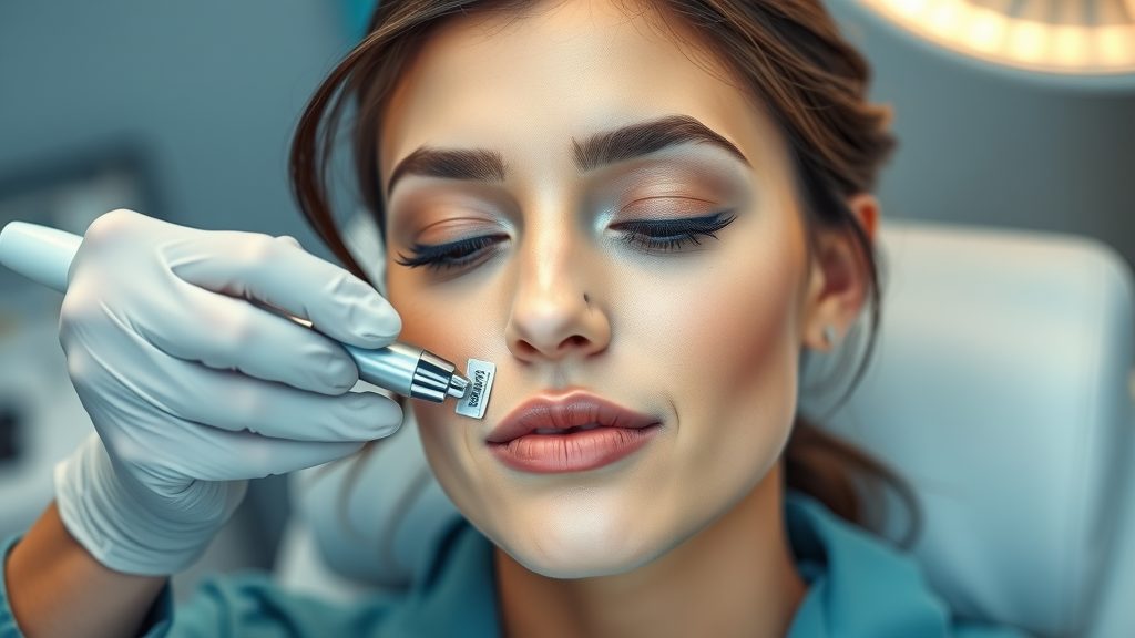 Medical spa professional performing state-of-the-art skin rejuvenation treatment.