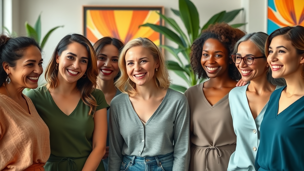 Diverse confident women enjoying non surgical rejuvenation results together