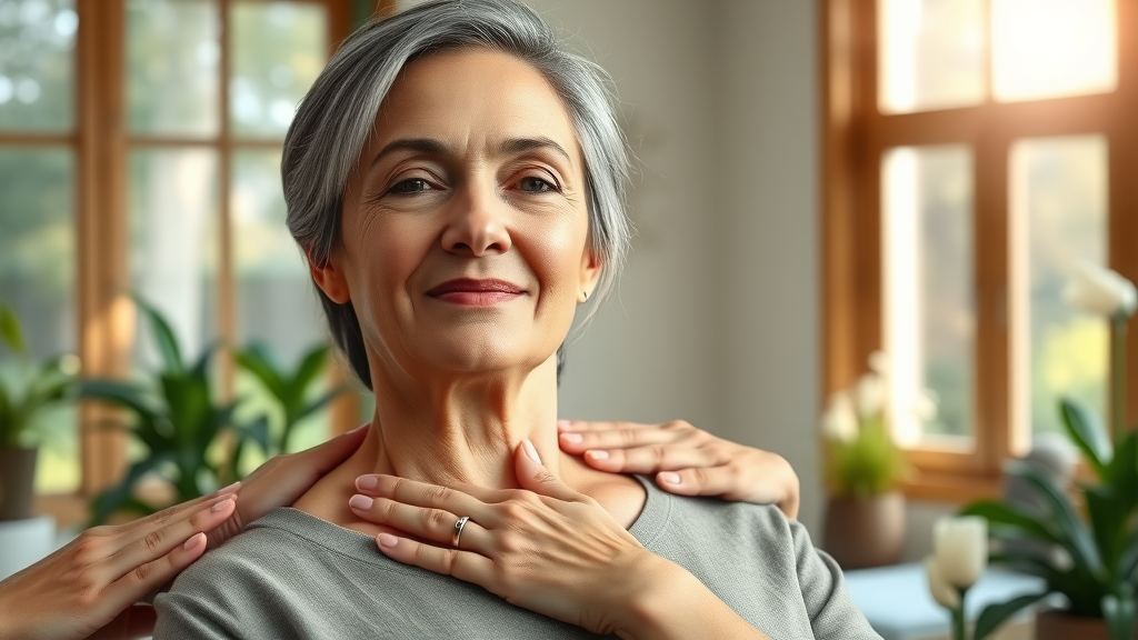 Woman receiving deep tissue massage in serene wellness studio for chronic pain.