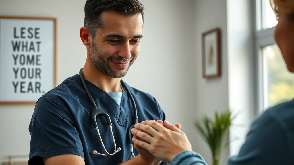Plastic surgeon comforting patient, highlighting care and trust in plastic surgery.