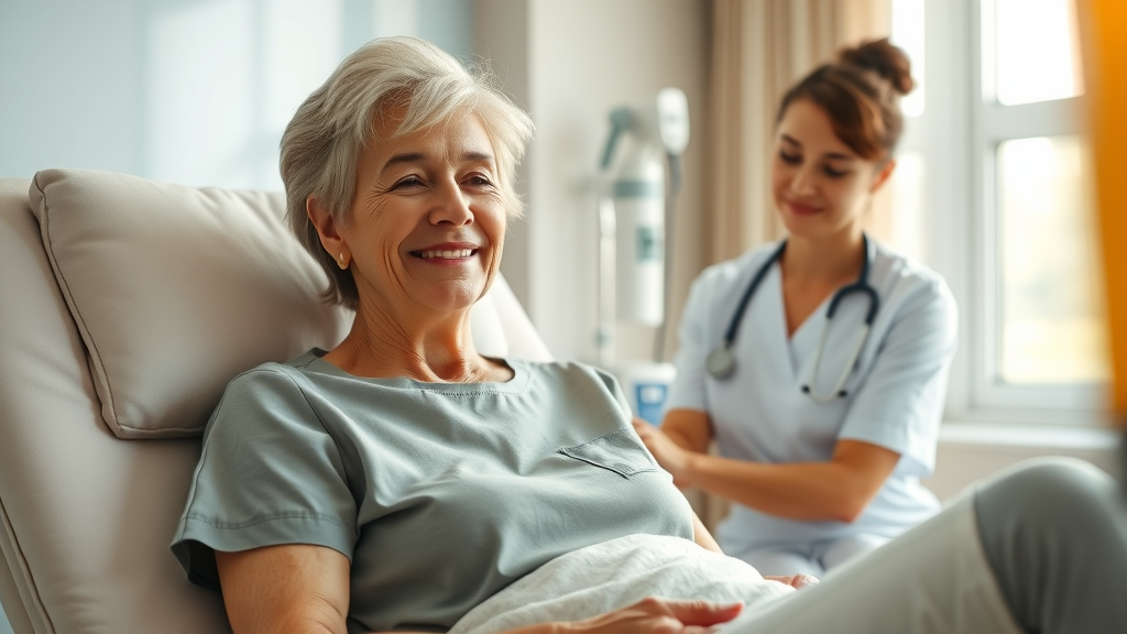Happy woman recovering after successful procedure with expert plastic surgeon.