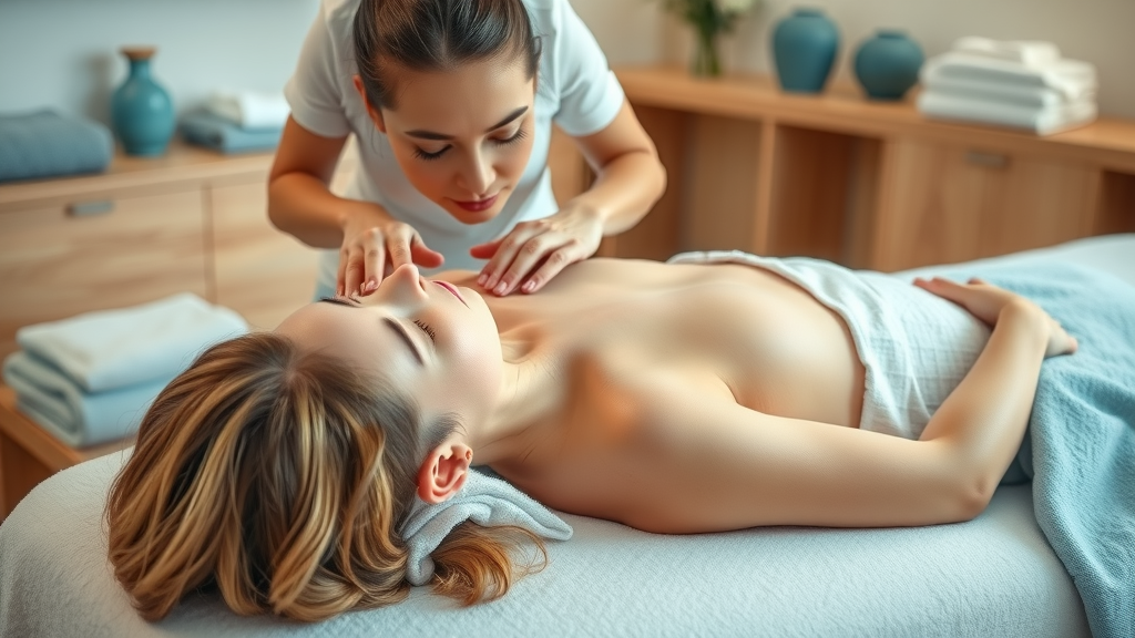 Spa and skincare therapy session with expert lymphatic massage technique.