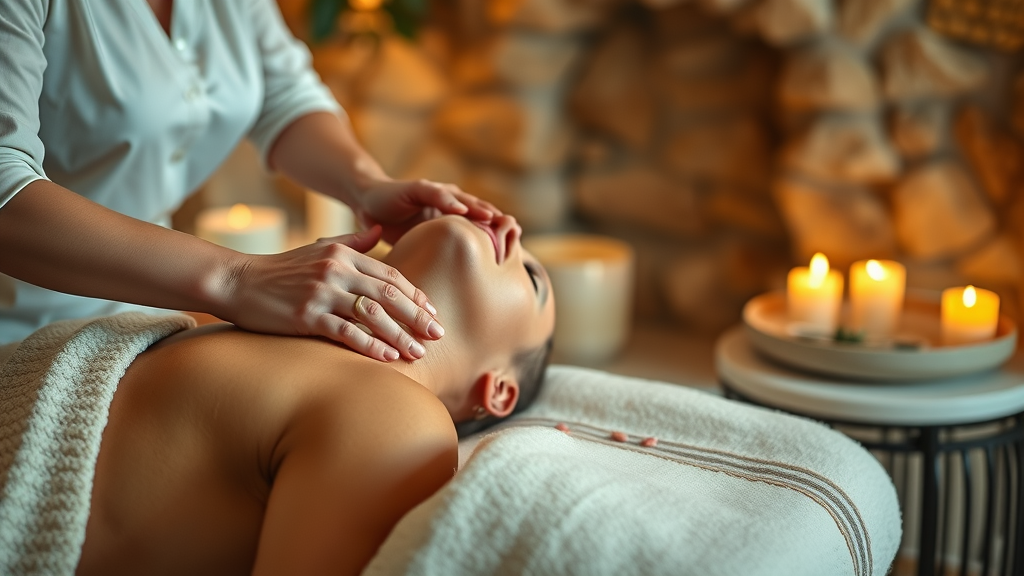 Deep tissue shoulder massage in an elegant spa promoting relaxation