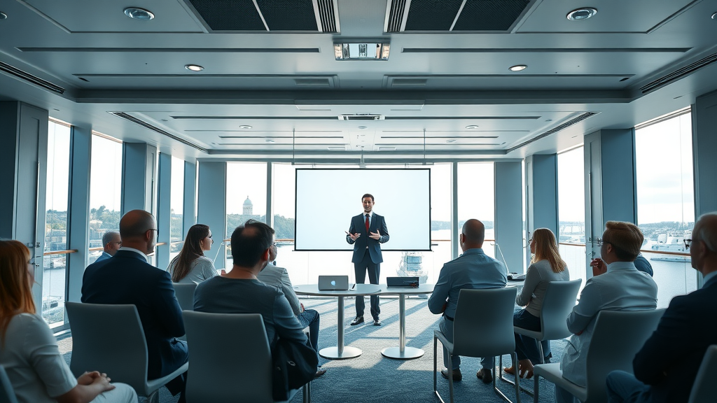 Corporate event space with state-of-the-art conference and harbor views