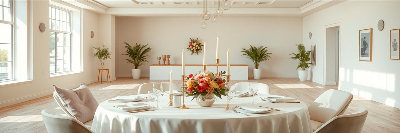 Intimate celebration spot with modern decor and elegantly set table