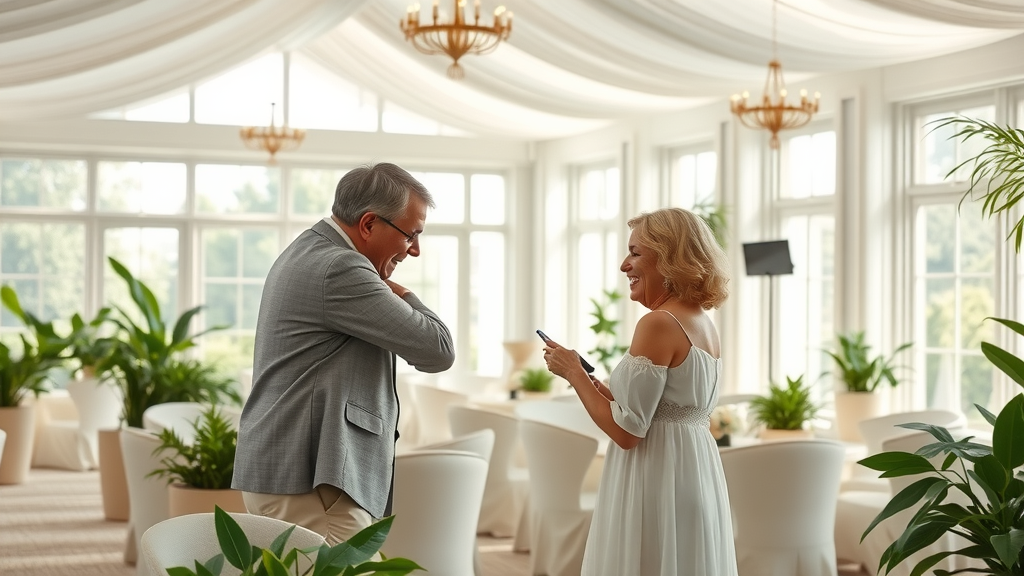 Family gathers in bright intimate celebration spot for a heartfelt milestone event