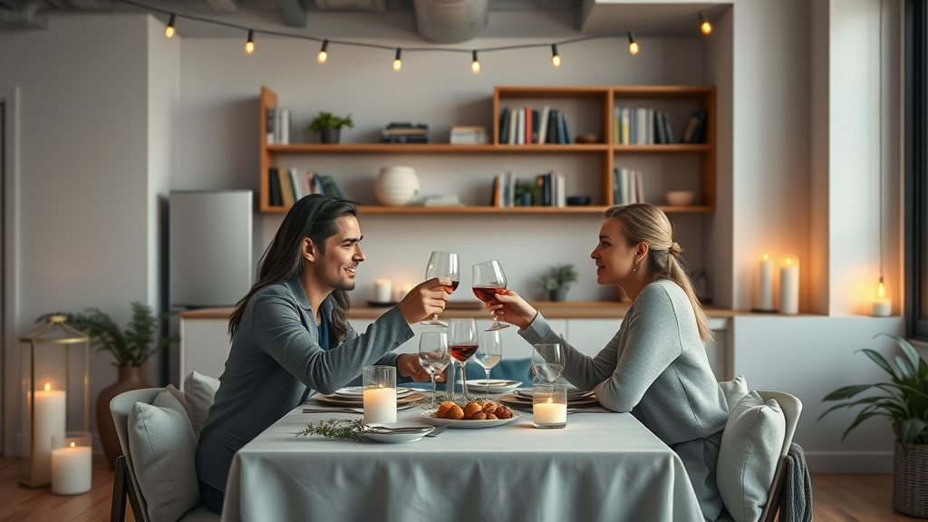 Couple toasts in a beautifully designed intimate celebration spot for unforgettable moments