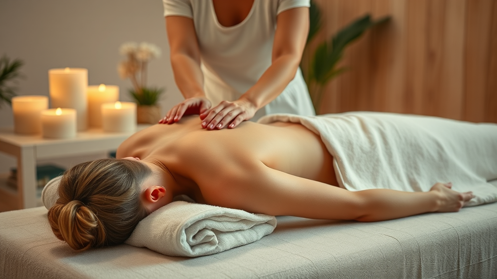 Deep tissue massage for tension relief in calming wellness environment