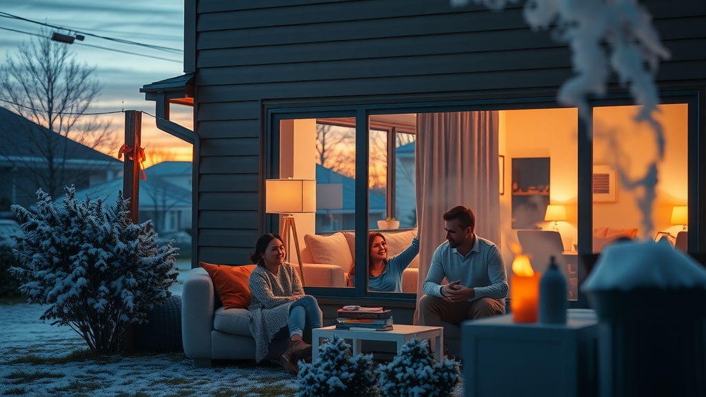 Warm family home in winter showcasing reliable gas heat services