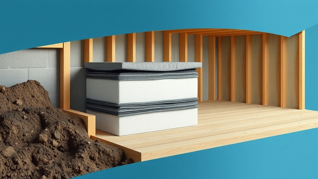 Basement cross-section displaying waterproofing, framing, insulation, and flooring