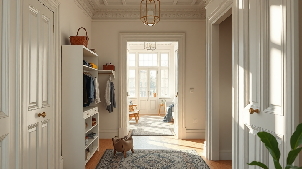 Small home renovations maximize storage in a Manhattan apartment entryway