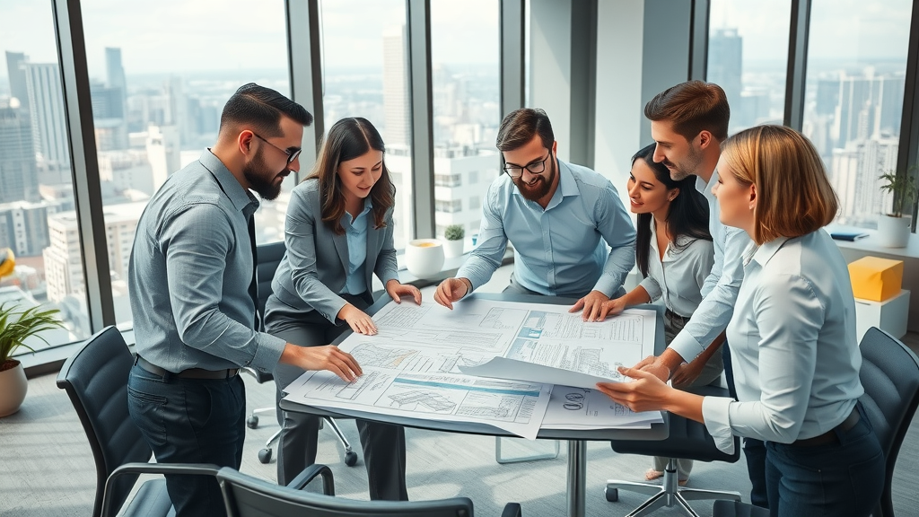 Licensed insured contractor team planning safe, code-compliant construction project