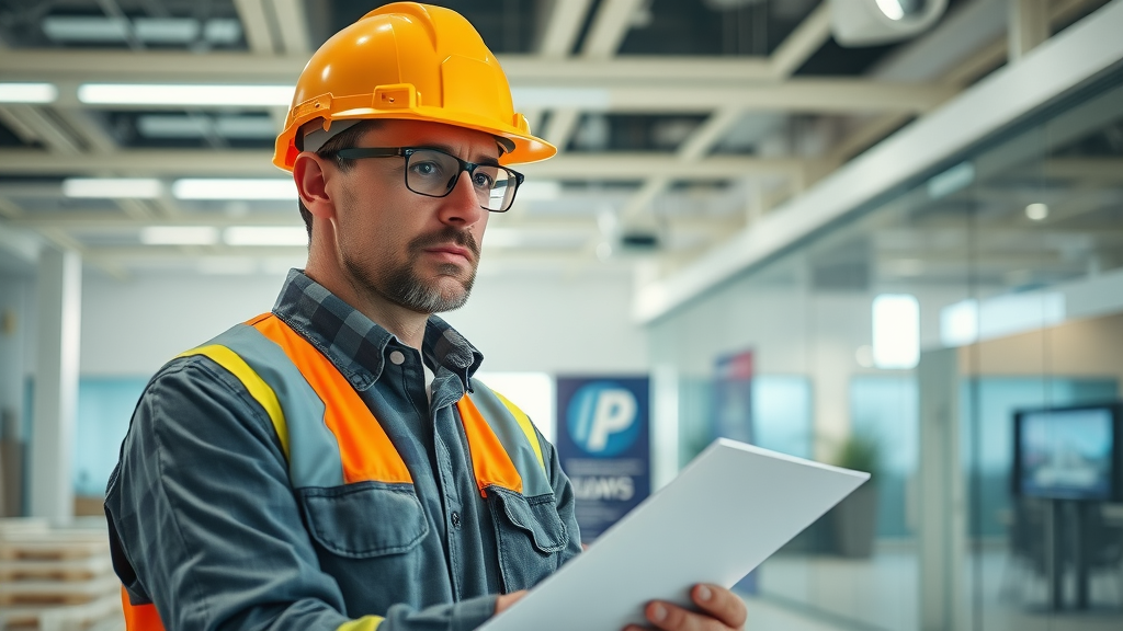 Construction project supervision quality check in finished modern office