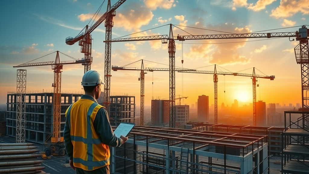 Orderly construction site showcases effective construction planning