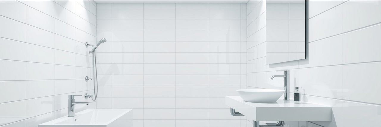 Sleek modern bathroom remodel with white tiles and chrome fixtures - commercial renovations nyc