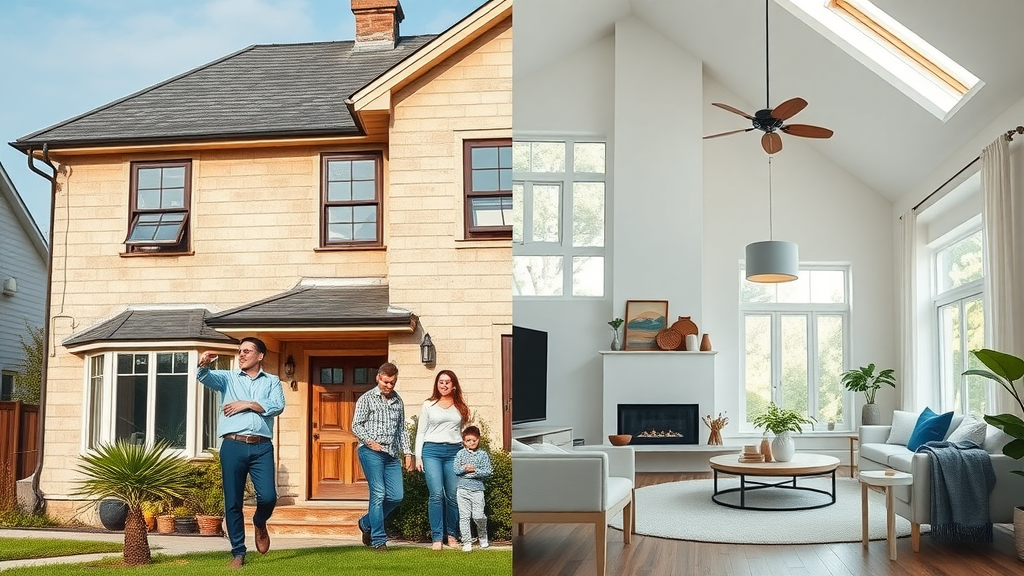 Before and after home showing dramatic interior exterior renovations transformation