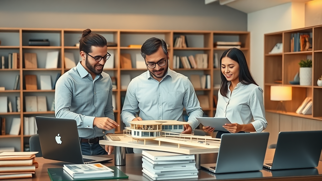 Collaboration with top architects and designers in a stylish, well-lit workspace