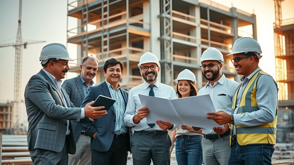 Collaboration with top architects and designers at a modern construction site