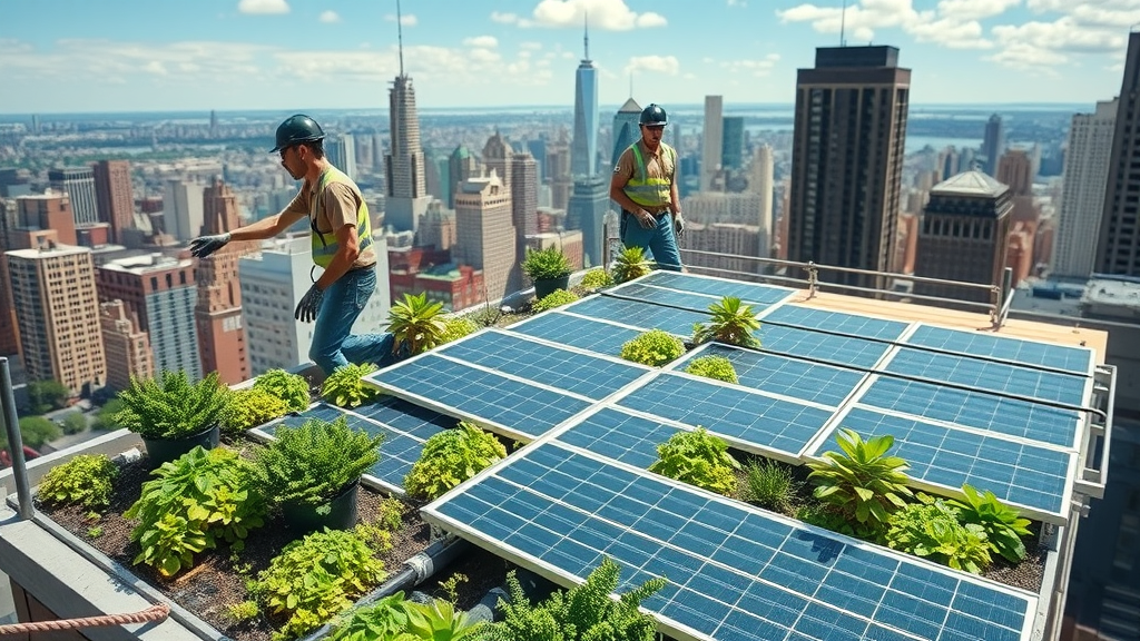 NYC construction services install eco-friendly roof in Midtown